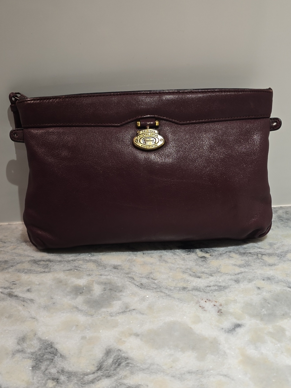 Vintage Etienne Aigner Plum Leather Bag - Picture 1 of 15